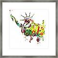 Statue Of Liberty - Watercolor Framed Print