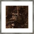 Steam Engine Train Sepia Framed Print
