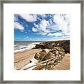 Steps Leading Down To The Beach Along Framed Print