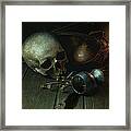 Still Life With Human Skull And Silver Chalice Framed Print