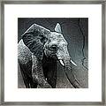 Stone Texture Elephant Framed Print