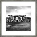 Stonehenge In The Rain Framed Print