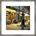 Store At Dusk, Paris, Ile-de-france Framed Print