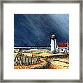 Storm At The Point Framed Print