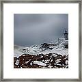 Storm Off Eastern Point Lighthouse Framed Print