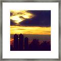 Stormy Silhouette Sunset Framed Print