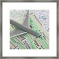 Studio Shot Of Toy Airplane With Framed Print