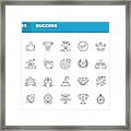 Success And Awards Line Icons. Editable Stroke. Pixel Perfect. For Mobile And Web. Contains Such Icons As Winning, Teamwork, First Place, Celebration, Rocket. Framed Print