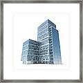 Successful Business: Modern Corporate Office Building With Clipping Path Framed Print