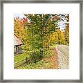 Sugar Shack And Gravel Road In Rural Vermont Autumn Framed Print