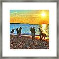 Summer Sunset At The Beach Framed Print