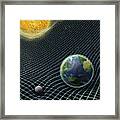 Sun-earth-moon And Space-time Framed Print