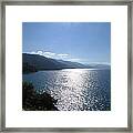 Sun Flare On The Bay Framed Print