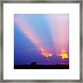 Sun Rays At Sunset Framed Print