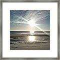 Sun Reflecting Off Ice And Ocean Framed Print