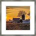 Sun Rise Over The Farm Framed Print
