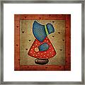 Sunbonnet Sue In Red And Blue Framed Print