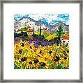 Sunflowers In Tuscany Framed Print