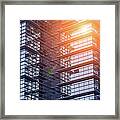Sunlight Reflection On Office Building Framed Print