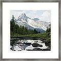 Sunlit Mountain Reflecting An Alpine Framed Print