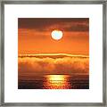 Sunrise And Fog Framed Print
