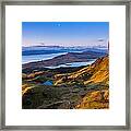 Sunrise And The Moon Over The Old Man Of Storr Framed Print