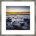 Sunrise At Cave Point Framed Print