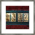 Sunrise In Old Barn Window Framed Print