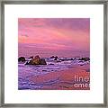 Sunrise On Sea Stacks Harris Sb Oregon Framed Print