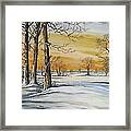 Sunset And Snow Sold Framed Print