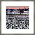 Sunset And Snow Framed Print