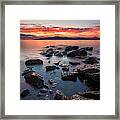 Sunset At Acadia Beach Framed Print