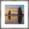 Sunset At Cannon Beach Framed Print