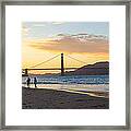 Sunset At Crissy Field With Golden Gate Bridge San Francisco Ca 5 Framed Print