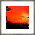Sunset At Serengeti Framed Print