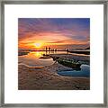 Sunset At Swamis Beach 5 Framed Print
