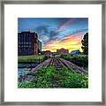 Sunset At The Imperial Sugar Factory Final Stage Landscape Framed Print
