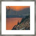 Sunset Colors The Waters At Crater Lake Framed Print