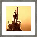 Sunset Excavator Framed Print