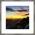 Sunset In Hasmas Mountains Framed Print