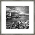 Sunset Lighthouse Framed Print