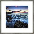 Sunset On Ber Beach Galicia Spain Framed Print