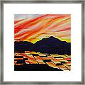 Sunset On Rice Fields Framed Print