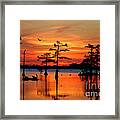 Sunset On The Bayou Framed Print