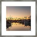 Sunset Over Harbor In Ventura California Framed Print