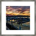 Sunset Over Marina On Mystic River Framed Print