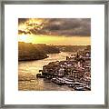 Sunset Over Porto, Portugal Framed Print