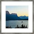 Sunset Over St. Mary Lake With Wild Framed Print