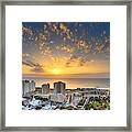 Sunset Over Tel-aviv Beach Framed Print