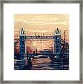 Sunset Over Tower Bridge And The Cormorant Framed Print